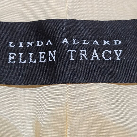 Easter Spring Blazer Linda Allard Ellen Tracy Womens Cream Silk  Size S - Picture 6 of 11